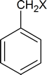 methyl hydrogen of toluene replaced by a halogen atom