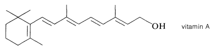 Bond-line structure of vitamin A.