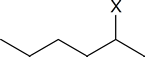 Chemical structure diagram of 2-halohexane.