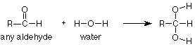 Cualquier aldehído reacciona con el agua para formar un hidrato.