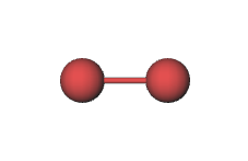 Dos esferas rojas conectadas por un palo.