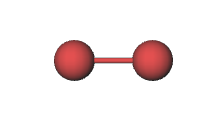 Dos esferas rojas conectadas por un palo.