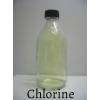 Chlorine glass in a clear bottle.