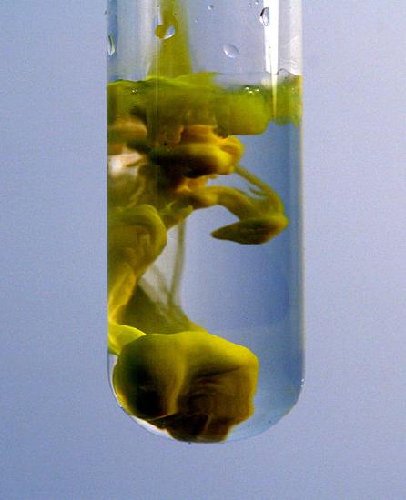 Yellow lead (II) iodide precipitate in test tube