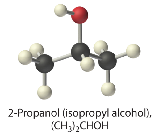 ball and stick diagram of 2-propanol.