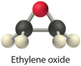 Molecular structure of ethylene oxide. 