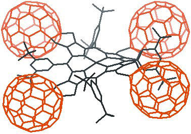 Organic molecule with 4 fullerenes