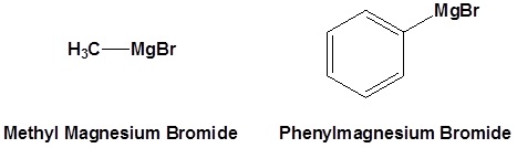 Common organometallic reagents are methyl magnesium bromide and phenylmagnesium bromide. 