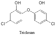 Molécula de triclosán.