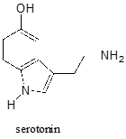 Serotonin molecule.