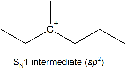 SN1 intermediate (s p 2)