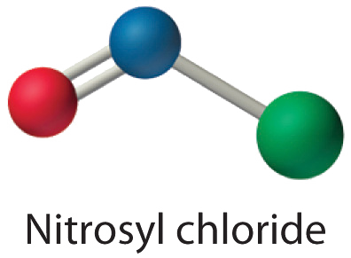 Estructura molecular del cloruro de nitrosil.