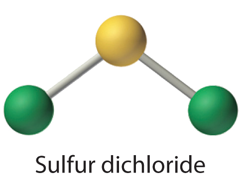 Molecular structure of sulfur dichloride. 