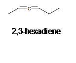 Bond line drawing of 2,3-hexadiene. 