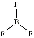 The three hydrogens are placed in a triangle formation with boron at the center of the triangle. 