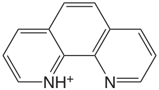 Se muestra la estructura química de 1,10-fenantrolina.