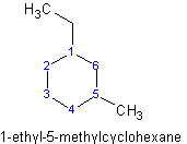 Chemical structure of 1-ethyl-5-methylcyclohexane.