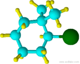 Molecular structure of 1-brom-1,1-dimethylcyclohexane. 