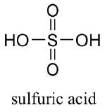 Chemical structure of sulfuric acid.