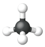 Ball and stick model of methane