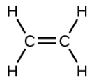 Structural formula of ethene