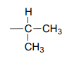 Carbono unido a dos grupos metilo y un hidrógeno.