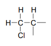 Carbon attached to a CH, a chlorine and two hydrogens.