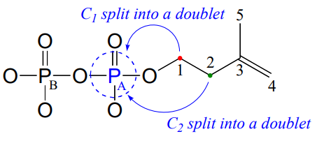 C1 розщеплюється на дуплет, а С2 розбивається на дуплет.