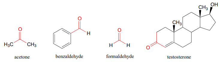 Креслення лінії зв'язку, якщо ацетон, бензальдегід, формальдегід і тестостерон.