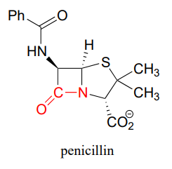 Dibujo de línea de unión de penicilina.