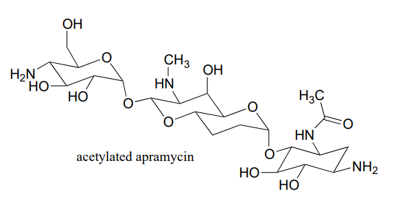 bond line drawing of acetylated apramycin. 