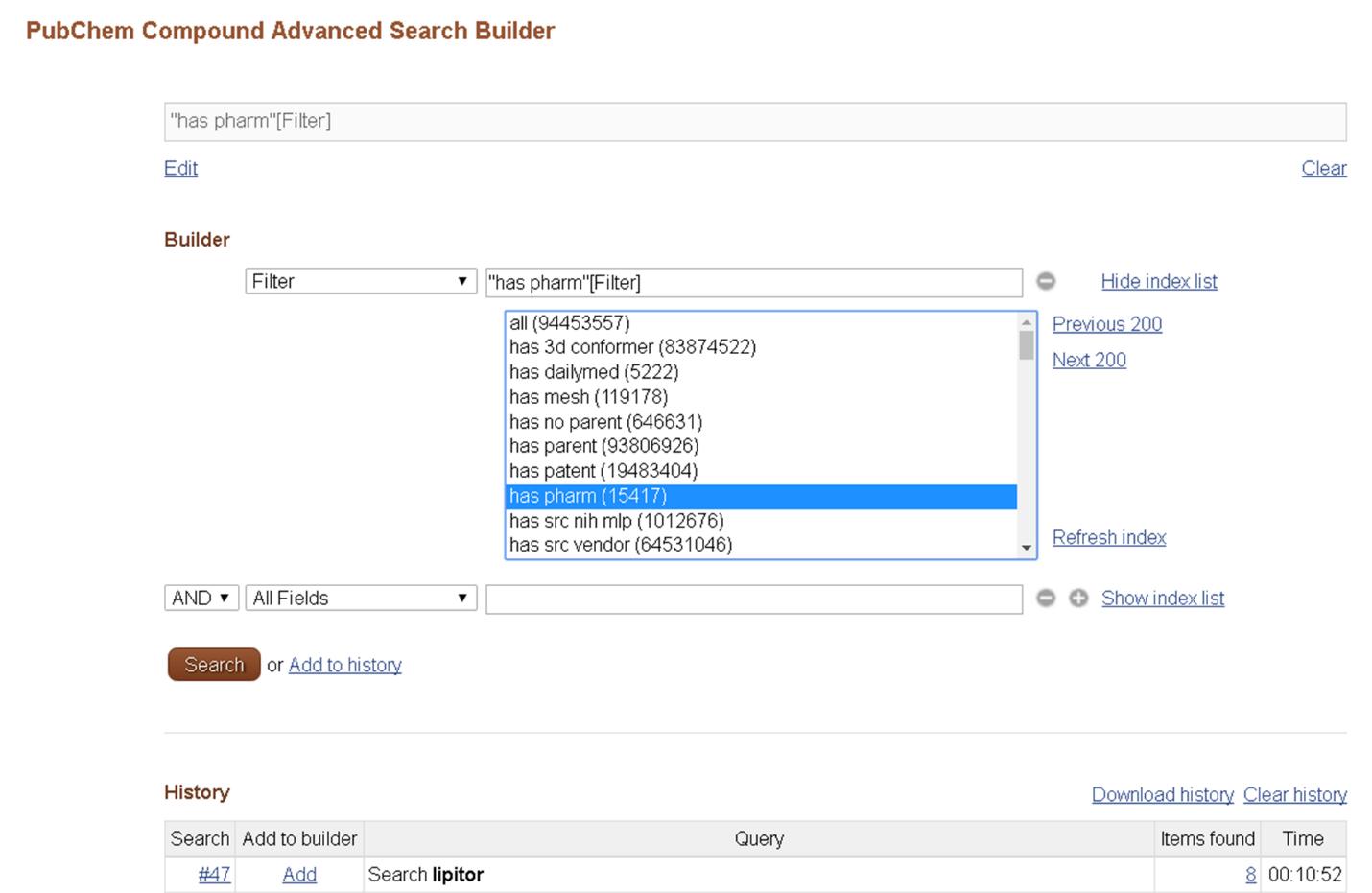 PubChem Compound Advanced Search Filter.png