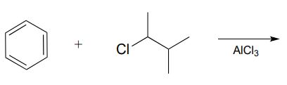 El benceno y el 2-clorobutano reaccionaron con ALCL3.