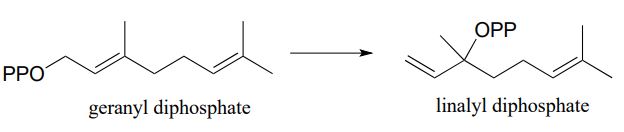 geranyl diphosphate goes to linalyl diphosphate.