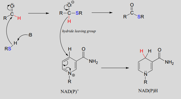 There is a hydride leaving group. 