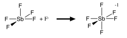 S b F 5 se combina con otro Fluoruro para formar octaédrico S b F 6.