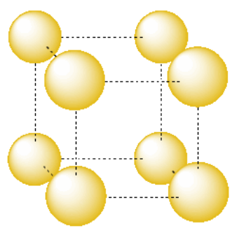 A cube of eight atoms.