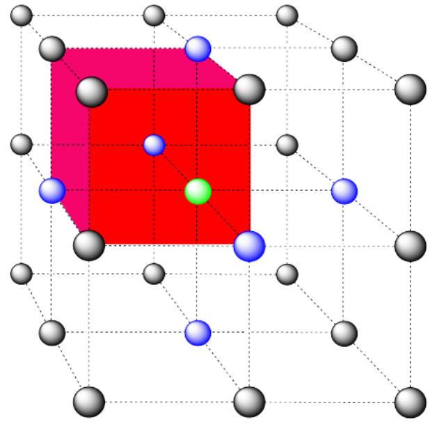Answer to Exercise 2.3.9a. One unit cell is highlighted in red.