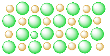 An ionic compound, consistent of two types of orderly arranged atoms.