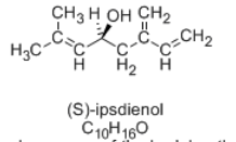 Fórmula estructural de (S) -ipsdienol, fórmula química C10H16O.