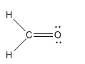 Fórmula estructural de formaldehído.