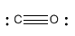 Fórmula estructural del monóxido de carbono.