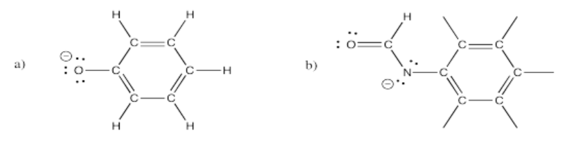 Ejercicio 4.6.3. a es fenóxido. b es anión formanilida.