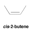 Estructura de línea de unión de cis-2-buteno.