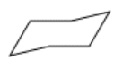 Se dibuja un tercer par de líneas paralelas, completando el hexágono inclinado de un ciclohexano de silla.