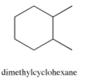 Skeletal structure of 1,2-dimethylcyclohexane.