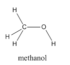 Estructura esquelética del metanol.