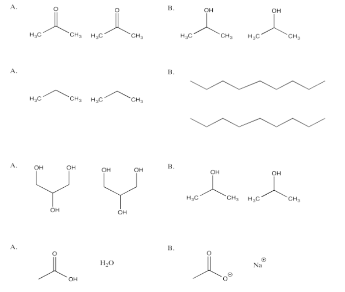 Pairs of molecules for Exercise 7.8.9.