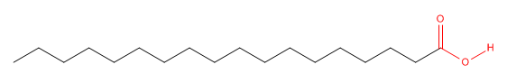 Ácido carboxílico constituido por dieciocho carbonos.