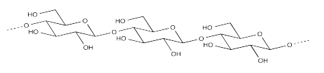 Cadena de celulosa de varias subunidades de glucosa.
